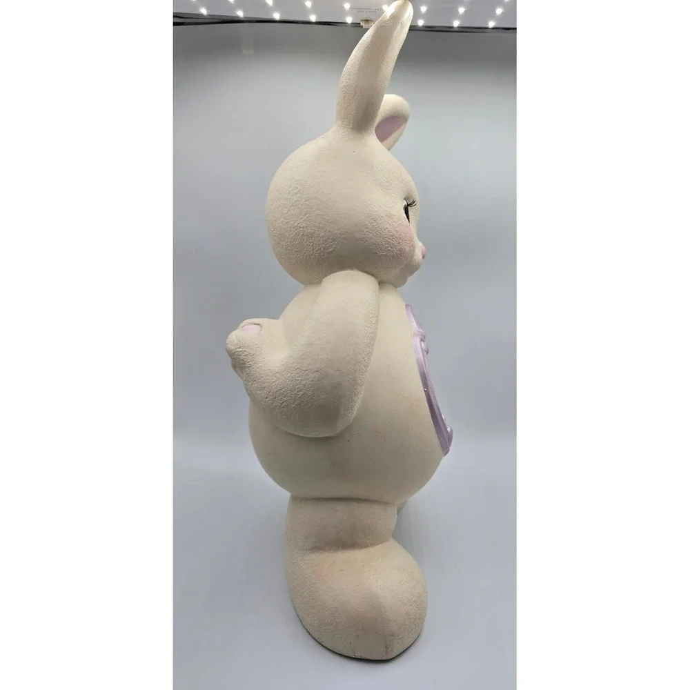 Vintage Hand Painted Ceramic‎ Easter Bunny Rabbit Figurine 90s Cute Cottage 15